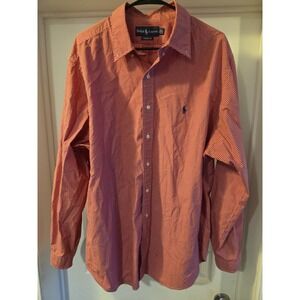 POLO Ralph Lauren Men's Classic Fit shirt Red Check Size 18-36/37 Cotton